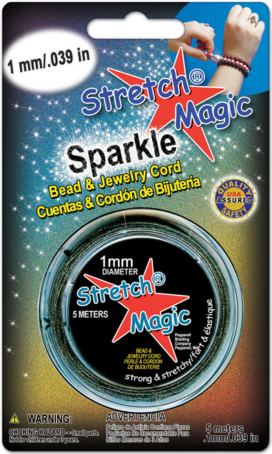 6 Pack Stretch Magic Bead & Jewelry Cord 1mmX5m-Glitter Silver SMJ-0516 - 725879205959