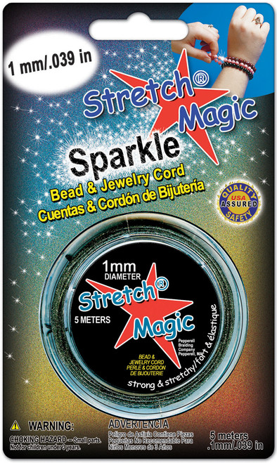 6 Pack Stretch Magic Bead & Jewelry Cord 1mmX5m-Glitter Gold SMJ-0517 - 725879205966