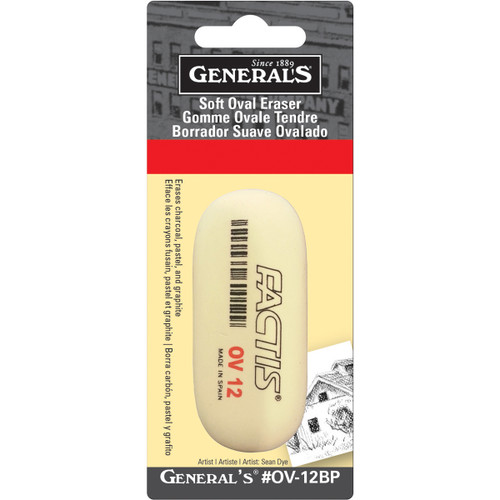 6 Pack General's Factis Soft Oval EraserOV-12BP - 044974121200