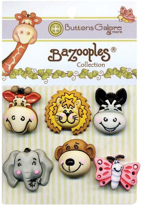 6 Pack - Buttons Galore BaZooples Buttons-Gertrude & Friends - BZ-100 - 840934063173