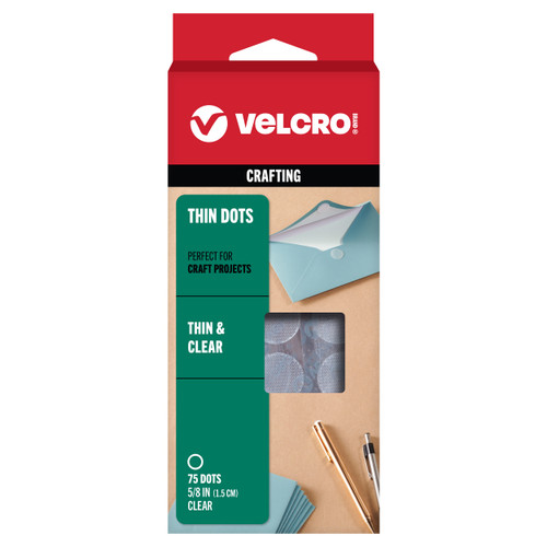 6 Pack VELCRO(R) Brand Thin Fasteners Coins .625" 75/Pkg-Clear -91302 - 075967913021