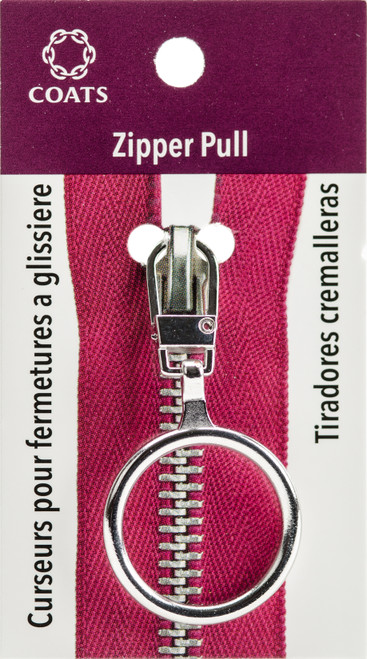 6 Pack Coats Zipper Pull-Silver 1" Ring F11-602SI - 073650014574