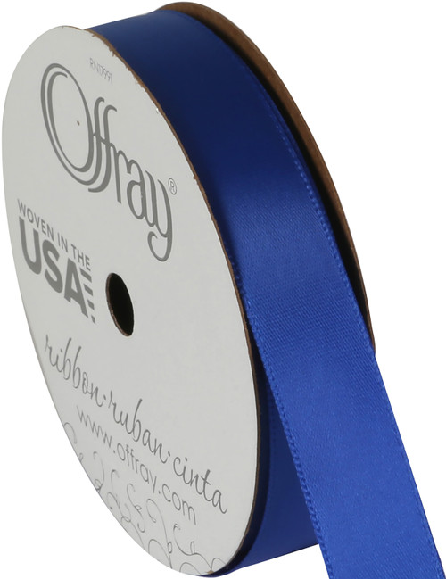 3 Pack Offray Single Face Satin Ribbon 5/8"X18'-Royal 1017 5/8-350 - 079856067055