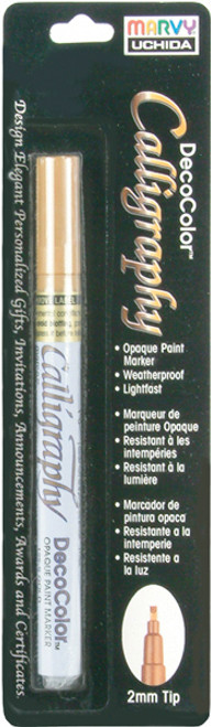 3 Pack Uchida DecoColor Calligraphy Opaque Paint Marker 2mm-Gold 125C-GLD - 028617125923