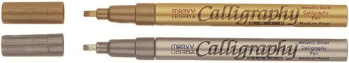 3 Pack - Uchida DecoColor Calligraphy Opaque Paint Marker 2mm-Gold - 125C-GLD