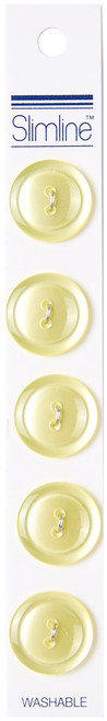 6 Pack Slimline Buttons Series 1-Yellow 2-Hole 3/4" 5/Pkg SL1-51 - 052278323039