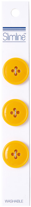 6 Pack Slimline Buttons Series 1-Yellow 4-Hole 3/4" 3/Pkg SL1-52 - 052278342078