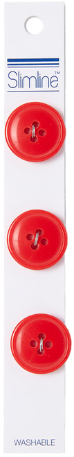 6 Pack Slimline Buttons Series 1-Red 4-Hole 3/4" 3/Pkg SL1-42 - 052278000275