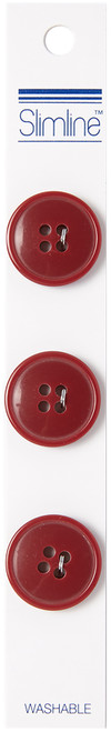 6 Pack Slimline Buttons Series 1-Red 4-Hole 3/4" 3/Pkg SL1-48 - 052278341972