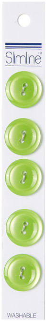 6 Pack Slimline Buttons Series 1-Lime 2-Hole 3/4" 5/Pkg SL1-53 - 052278000251