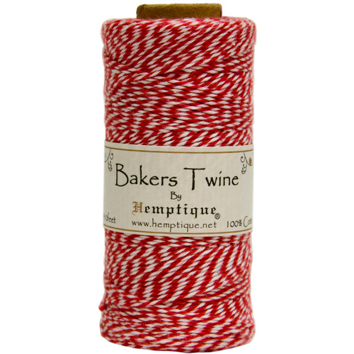 4 Pack Hemptique Cotton Baker's Twine Spool 2-Ply 410'-Red BTS2-9314 - 091037093141