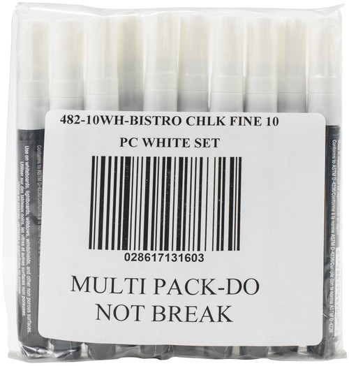 Uchida Bistro Chalk Marker Fine Point 10/Pkg-White 482S10WH - 028617131603