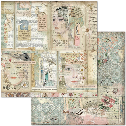 Stamperia Double-Sided Paper Pad 8"X8" 10/Pkg-Imagine, 10 Designs/1 Each - SBBS07 Stamperia Double-Sided Paper Pad 8"X8" 10/Pkg-Imagine, 10 Designs/1 Each - SBBS07