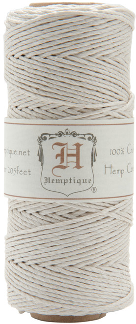 4 Pack - Hemptique Hemp Cord Spool 20lb 205'-White - HS20-WHT - 091037029300