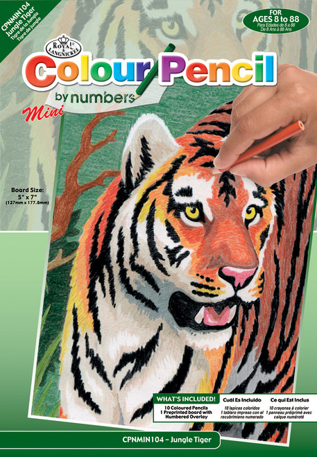12 Pack - Royal & Langnickel(R) Mini Color Pencil By Number Kit 5"X7"-Jungle Tiger - CPNMIN-104 - 090672227034 12 Pack - Royal & Langnickel(R) Mini Color Pencil By Number Kit 5"X7"-Jungle Tiger - CPNMIN-104 - 090672227034