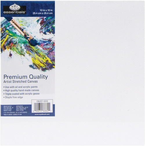 6 Pack Royal Langnickel essentials(TM) Premium Stretched Canvas-10"X10" -CNV1010 - 090672368621