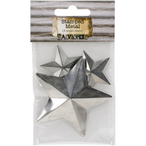 5 Pack BCI Crafts Salvaged Tin Metal Shapes 3/Pkg-Stars 1.5"-3" STM3-STARS - 700254535173