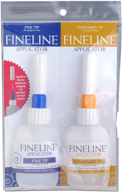 Fineline 18 & 20 Gauge Applicators & Bottles - Empty 2/Pkg-1.25oz - FL2024 - 816356003141