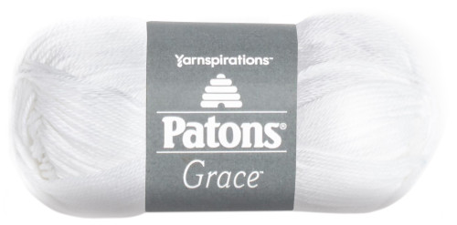 6 Pack - Patons Grace Yarn-Snow - 246062-62005 - 057355311411