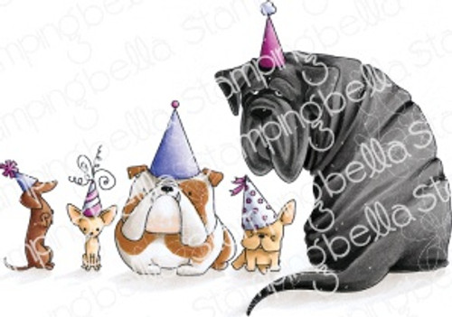 Stamping Bella Cling Stamps-Party Dogs EB851