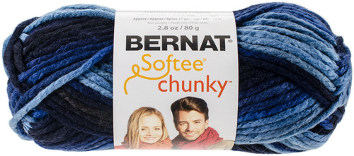 3 Pack Bernat Softee Chunky Ombre Yarn-Denim 161129-29119 - 057355351646