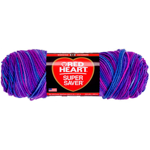 3 Pack - Red Heart Super Saver Yarn-Grape Fizz - E300B-3931 - 073650824432