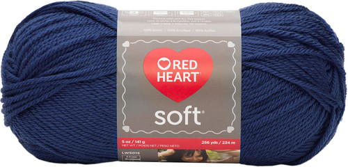 3 Pack Red Heart Soft Yarn-Royal Blue E728-9851 - 073650825125