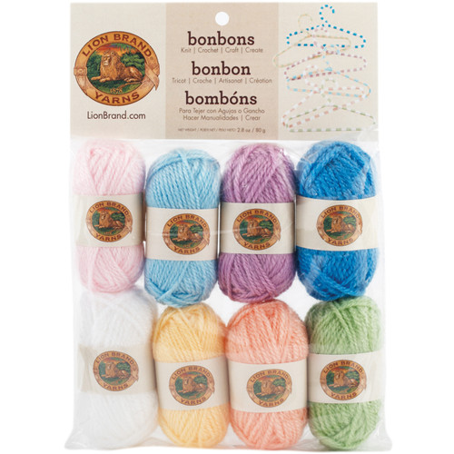 2 Pack Lion Brand Bonbons Yarn 8pcs-Pastels 601-620 - 023032008141