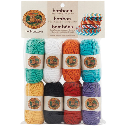 2 Pack Lion Brand Bonbons Yarn 8pcs-Beach 601-630 - 023032008110