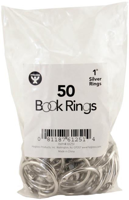 2 Pack - Hygloss Book Rings 50/Pkg-Silver 1" - H61251 - 081187612514