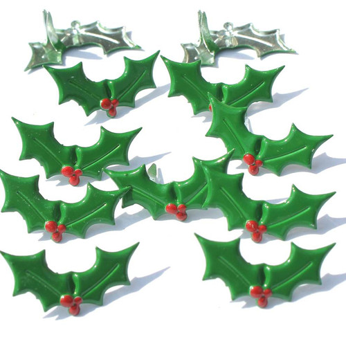 6 Pack - Eyelet Outlet Shape Brads 12/Pkg-Holly - QBRD2-284 6 Pack - Eyelet Outlet Shape Brads 12/Pkg-Holly - QBRD2-284
