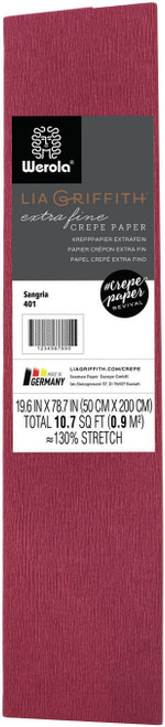 6 Pack - Lia Griffith Extra Fine Crepe Paper 19.6"X78.7"-Sangria - LG11011 - 190705000297 6 Pack - Lia Griffith Extra Fine Crepe Paper 19.6"X78.7"-Sangria - LG11011 - 190705000297