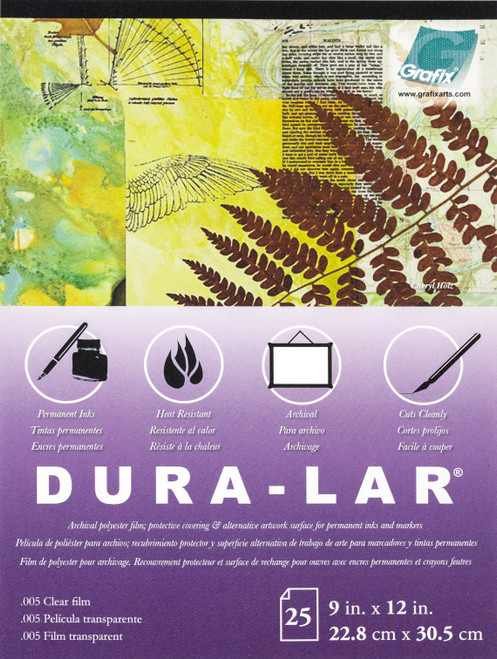 Grafix Dura-Lar Clear .005 Pad 9"X12"-25 Sheets - P05DC - 096701124435
