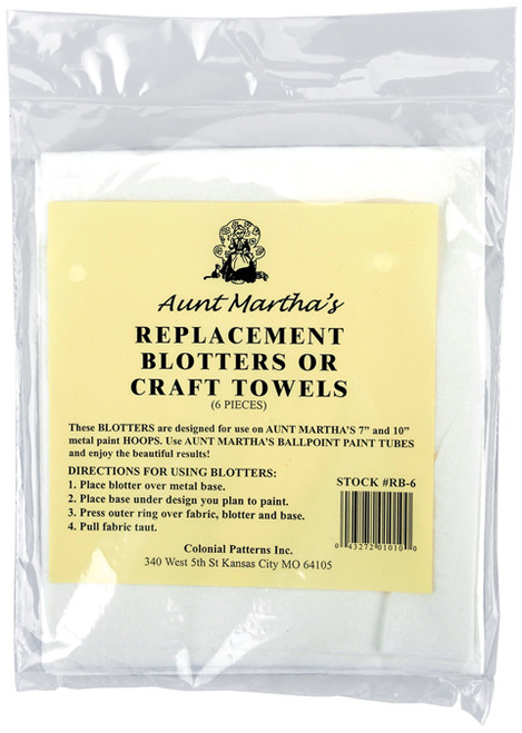 3 Pack - Aunt Martha's Replacement Blotters 6/Pkg- - RB6 - 043272010100 3 Pack - Aunt Martha's Replacement Blotters 6/Pkg- - RB6 - 043272010100