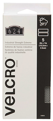 6 Pack - VELCRO(R) Brand Industrial Strength Extreme Fasteners 4"X1"-Titanium - 90800 - 075967908003