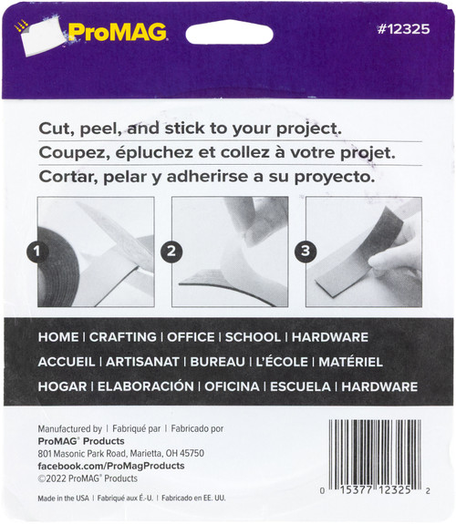 3 Pack - ProMag Adhesive Magnetic Tape-.5"X25' - 12346