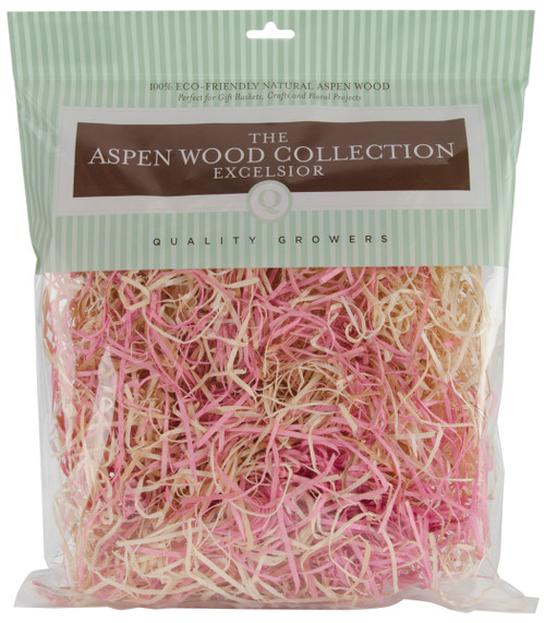 2 Pack Quality Growers Aspenwood Excelsior 328 Cubic Inches-Pink & Natural -QG1666RC - 740657271599