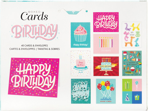 American Craft Cards W/Envelopes 4.25"X5.5" 40/Box-Blank - Birthday - 356507