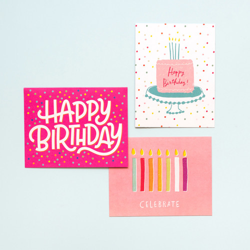 Boxed Cards - A2 (4.375"X5.75") 40 Cards & Envelopes-American Crafts - Birthday - 356507