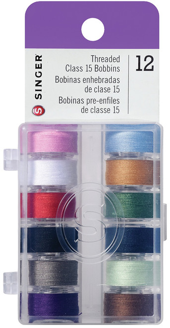 6 Pack - SINGER Transparent Plastic Class 15 Bobbins - Threaded-12/Pkg - 21495 - 075691214951