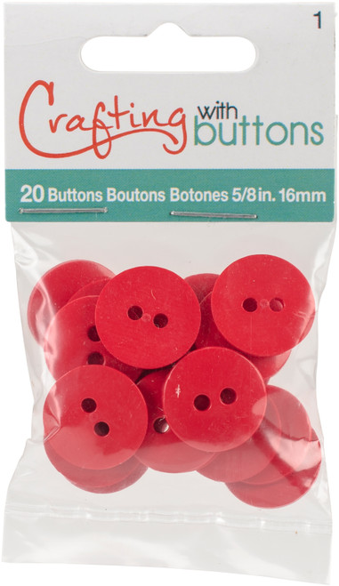 6 Pack Blumenthal Small Color Buttons 20/Pkg-Red 5/8" 5755CBS-1 - 097327838980
