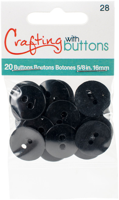 6 Pack Blumenthal Small Color Buttons 20/Pkg-Black 5/8" 5755CBS-28 - 097327835415