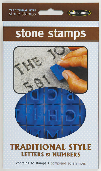 3 Pack - Milestones Stone Stamps-Traditional Style Letters & Numbers - 905-20-510 - 601950205103