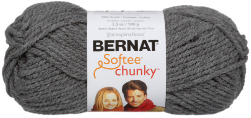 3 Pack Bernat Softee Chunky Yarn-True Grey -161128-28044 - 057355351240