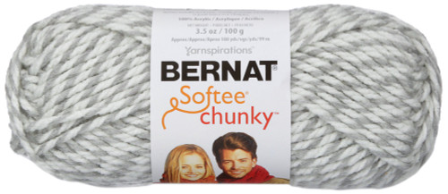 3 Pack Bernat Softee Chunky Yarn-Grey Ragg 161128-28047 - 057355351264