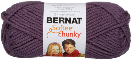 3 Pack - Bernat Softee Chunky Yarn-Dark Mauve - 161128-28323 - 057355351417