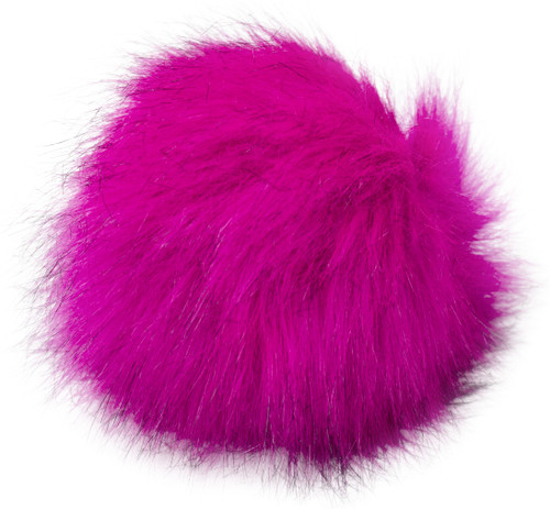 3 Pack Pepperell Braiding Faux Fur Pom With Loop-Fuchsia/Black FFPALL-143 - 725879847647