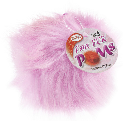 3 Pack - Pepperell Braiding Faux Fur Pom With Loop-Pink - FFPALL-11 - 725879847517
