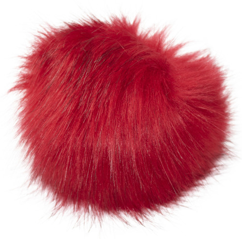 3 Pack Pepperell Braiding Faux Fur Pom With Loop-Red FFPALL-16