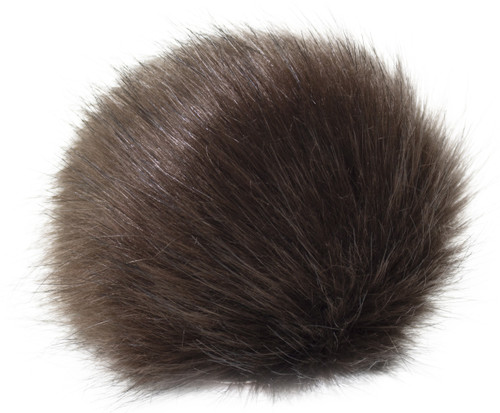 3 Pack - Pepperell Braiding Faux Fur Pom With Loop-Brown - FFPALL-09